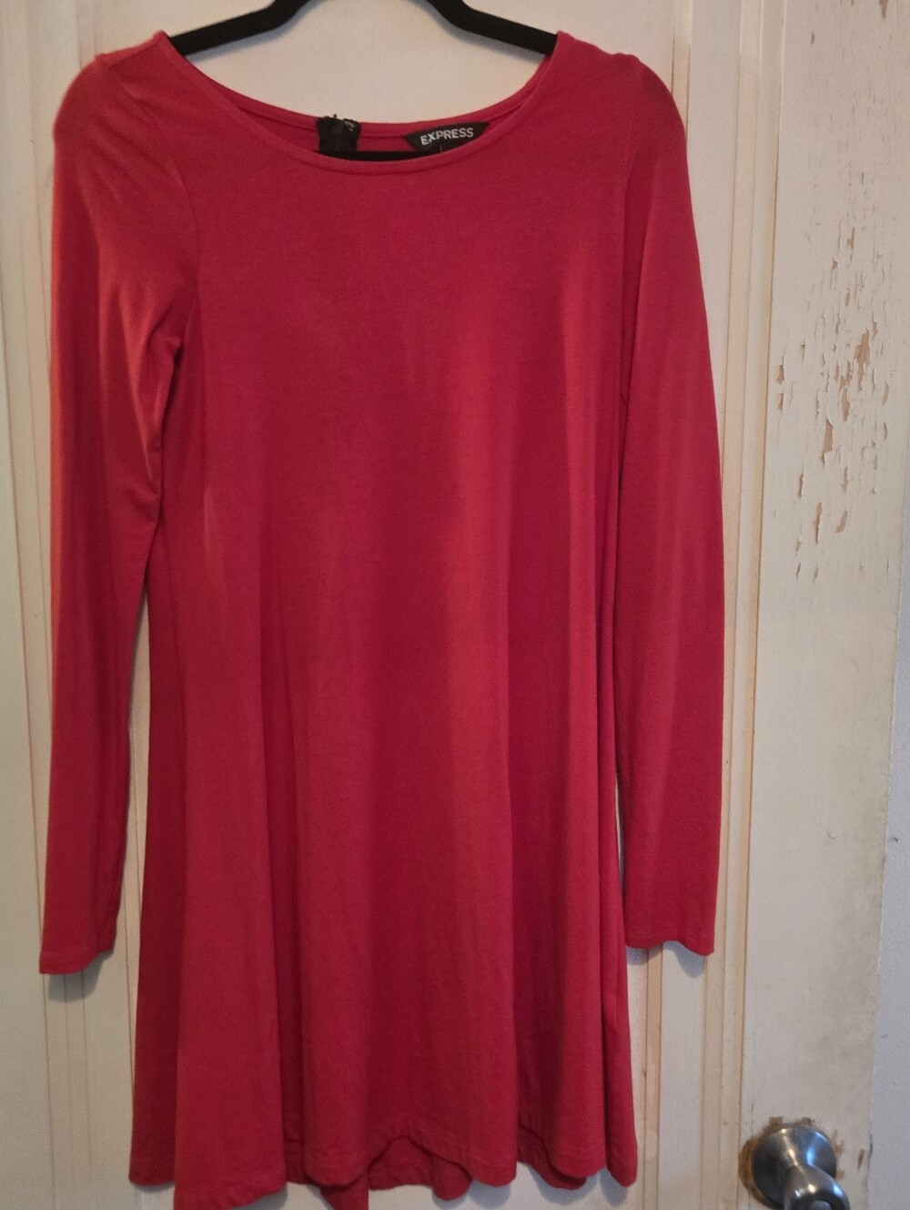 Express Size Small Red Dress With Long Sleeves